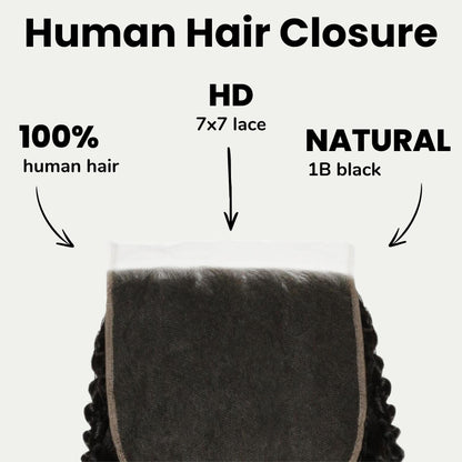 Jerry Curl 7x7 HD Lace Human Hair Closure
