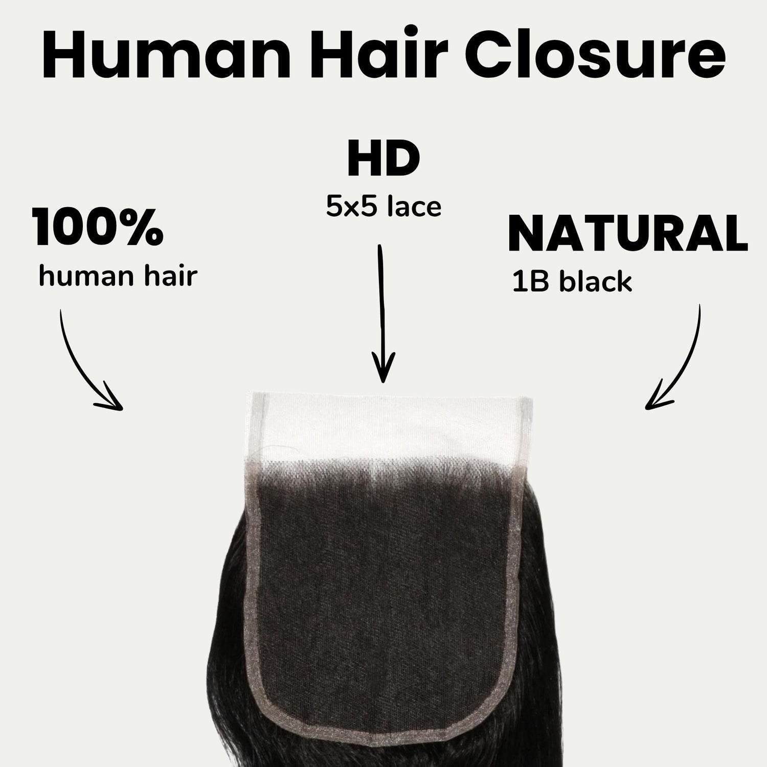 Jet Black Body Wave 5x5 HD Lace Human Hair Closure