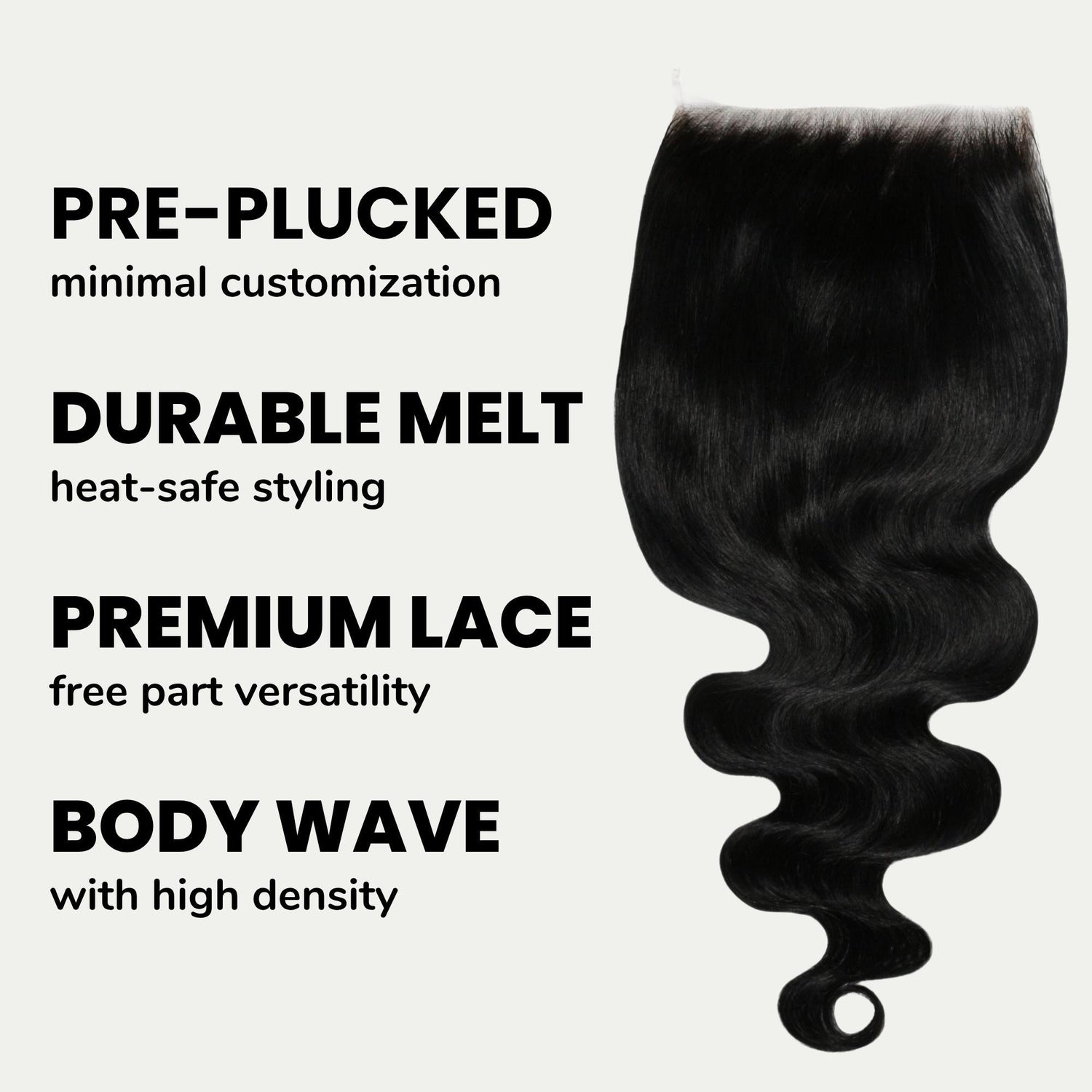 Jet Black Body Wave 6x6 HD Lace Human Hair Closure