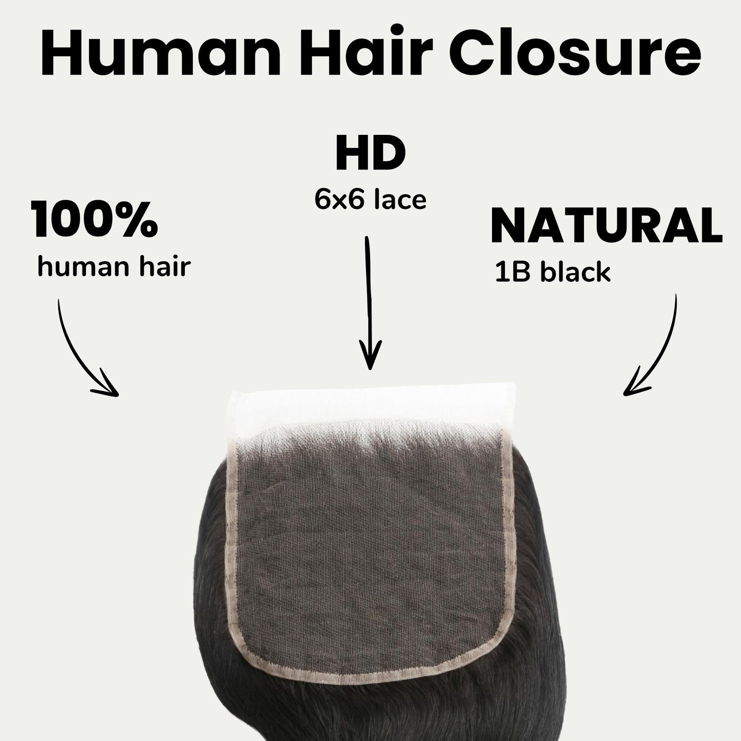 Jet Black Body Wave 6x6 HD Lace Human Hair Closure