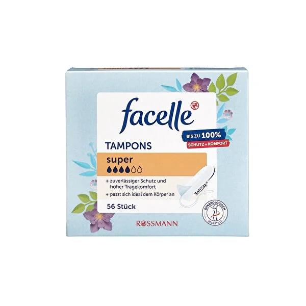 Facelle Super Tampons (56 Count) - Reliable Menstrual Protection, Extra Soft &amp; Gynecologically Approved