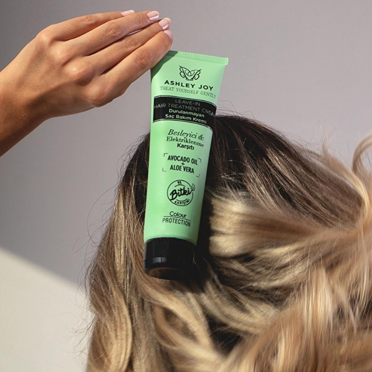 Ashley Joy Leave-In Hair Conditioner: Moisturizing Cream for Frizz Control &amp; Color Protection with Avocado Oil &amp; Aloe Vera - 150ml