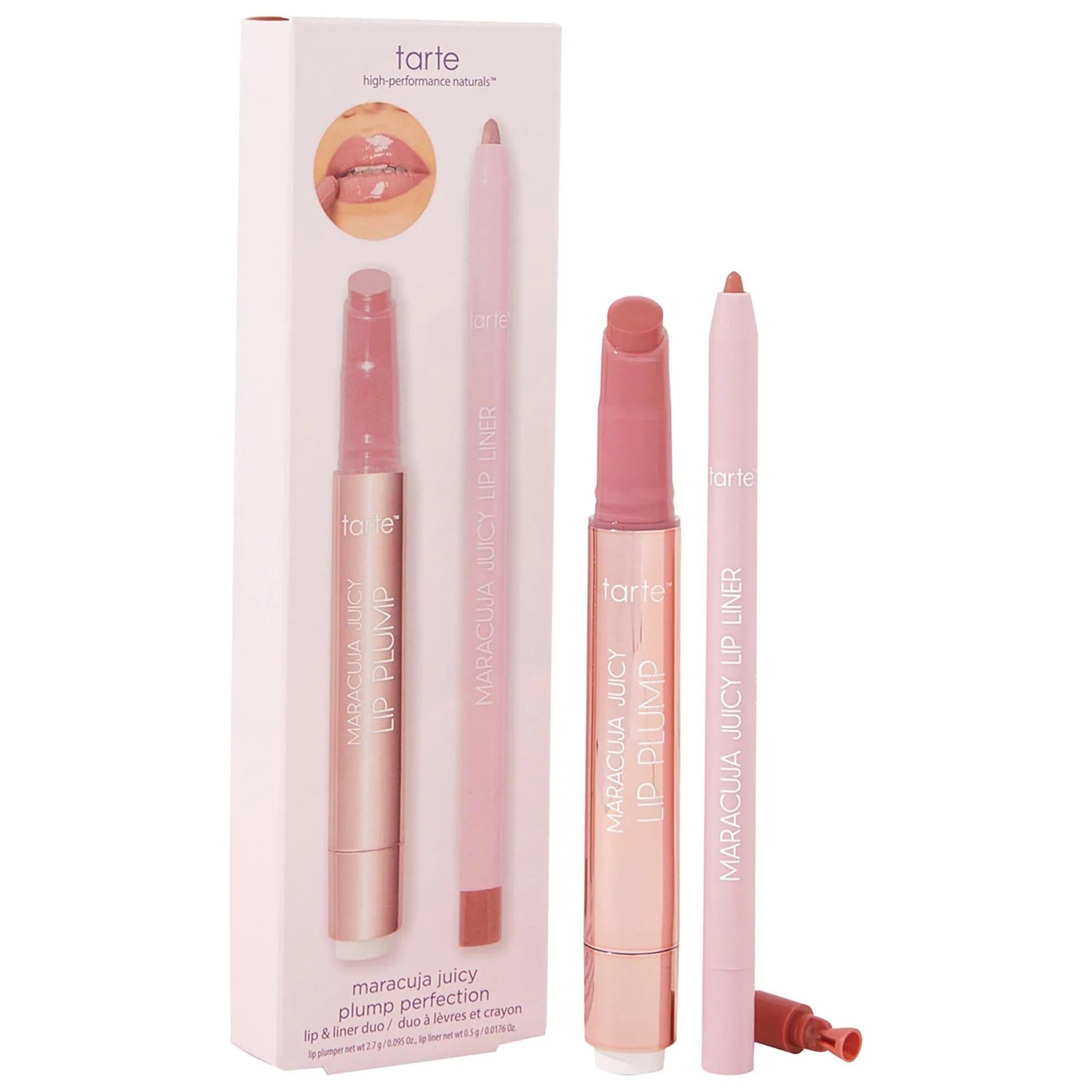 Tarte Maracuja Juicy Plump Perfection Lip &amp; Liner Duo: Hydrating, Plumping, Cruelty-Free Lip Makeup Set