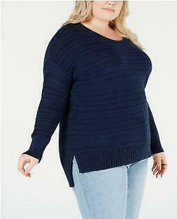 Style &amp; Co Plus Size High-Low Drop-Shoulder Sweater