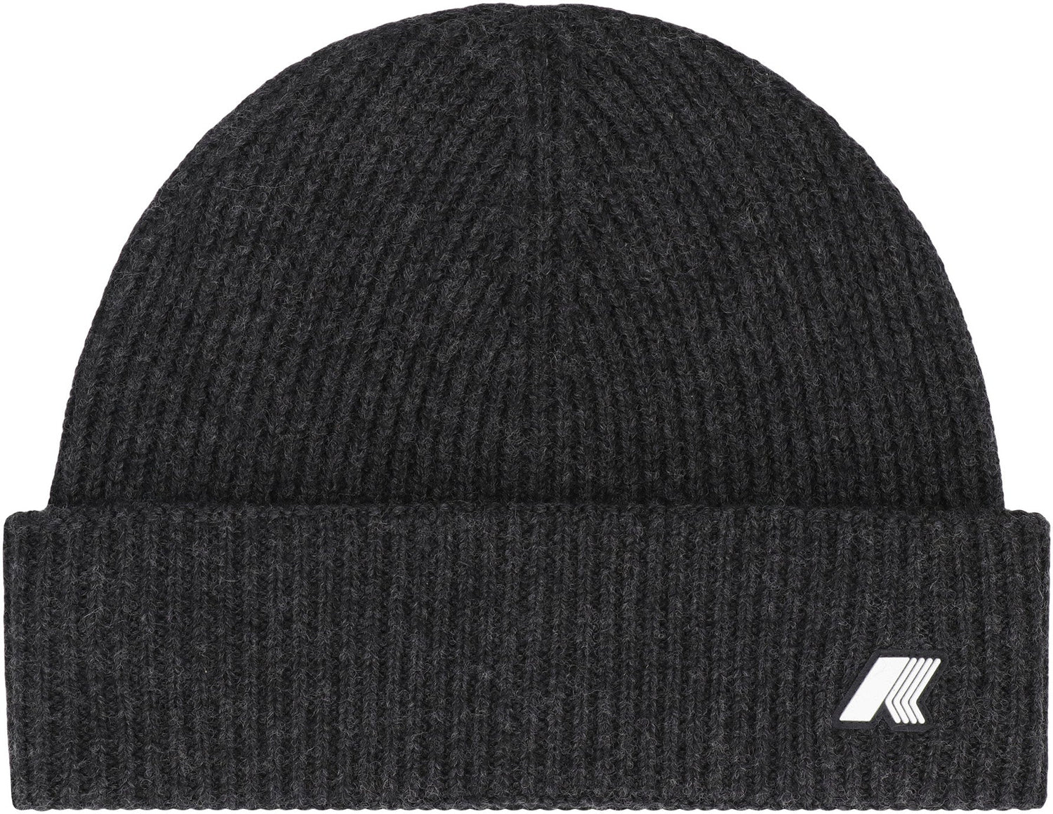 K-WAY Wool Knit Beanie with Turned-Up Brim - Men&