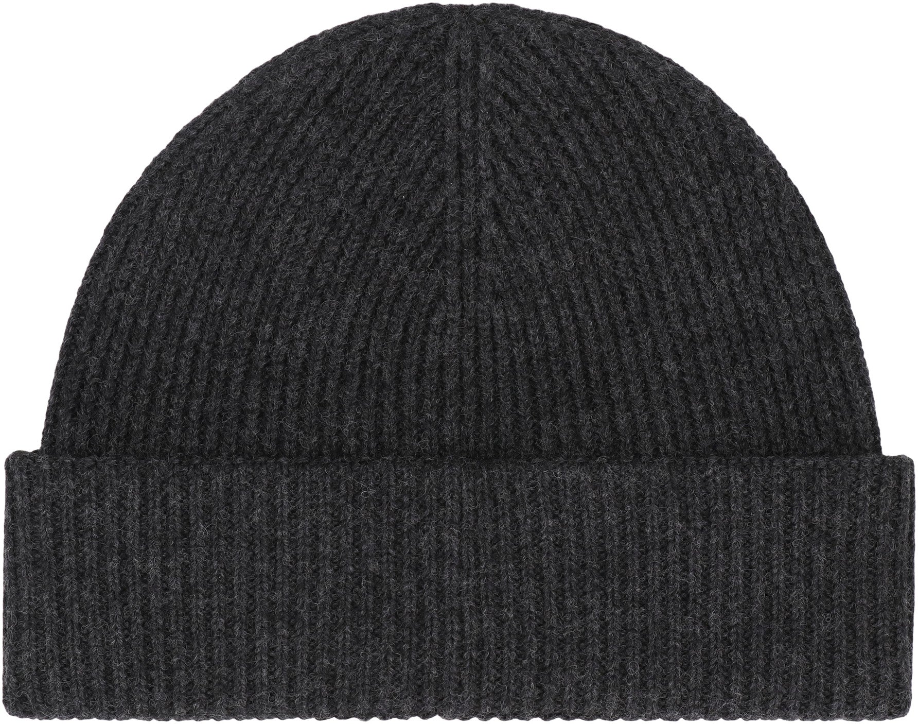 K-WAY Wool Knit Beanie with Turned-Up Brim - Men&