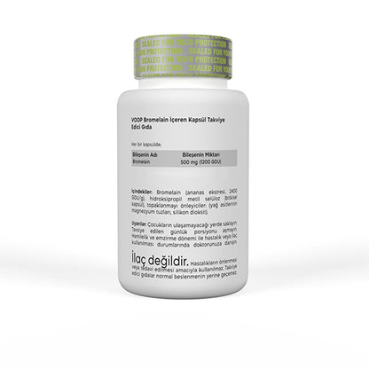 Voop Bromelain Supplement: Natural Digestive Support &amp; Anti-Inflammatory - Pineapple Enzymes, Vegan Capsules, 30 Count