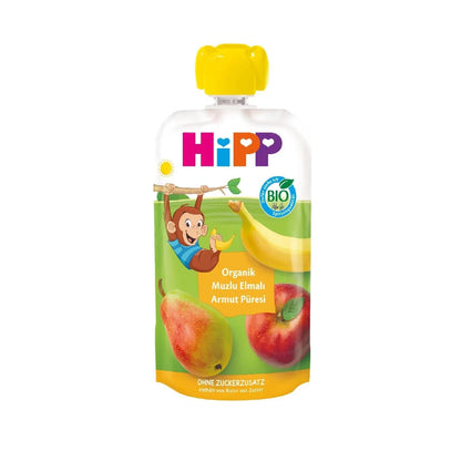 HiPP Organic Banana Apple &amp; Pear Fruit Puree for Babies 100g