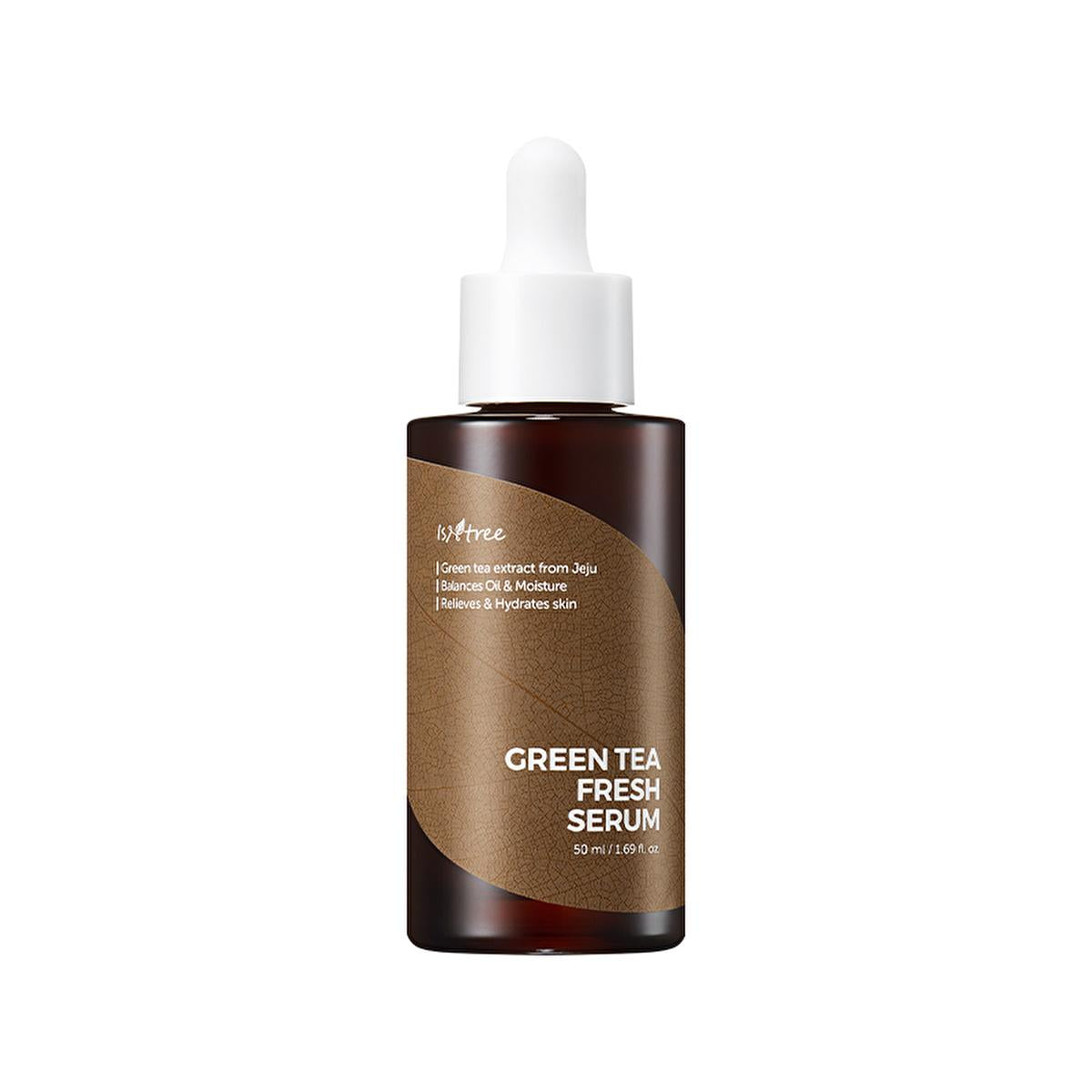 Isntree Green Tea Extract Brightening Serum 50ml - Natural Skincare, Dermatologically Tested, Moisturizing &amp; Sebum Control