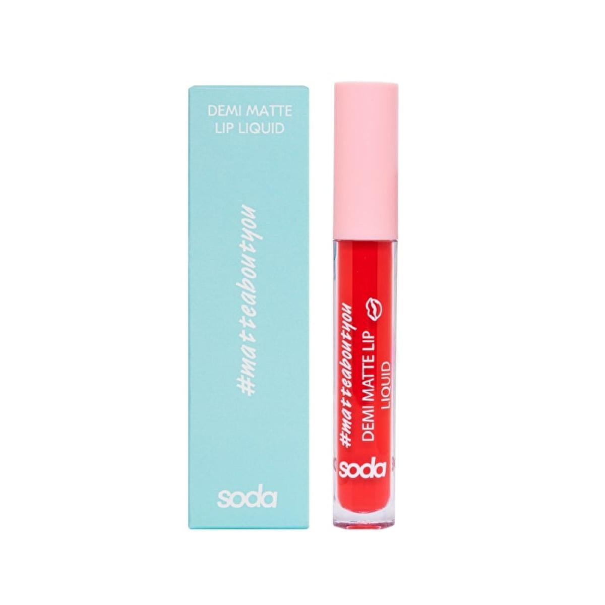 Soda Liquid Lipstick - Demi Matte Finish, Long Lasting &amp; Highly Pigmented Lip Color