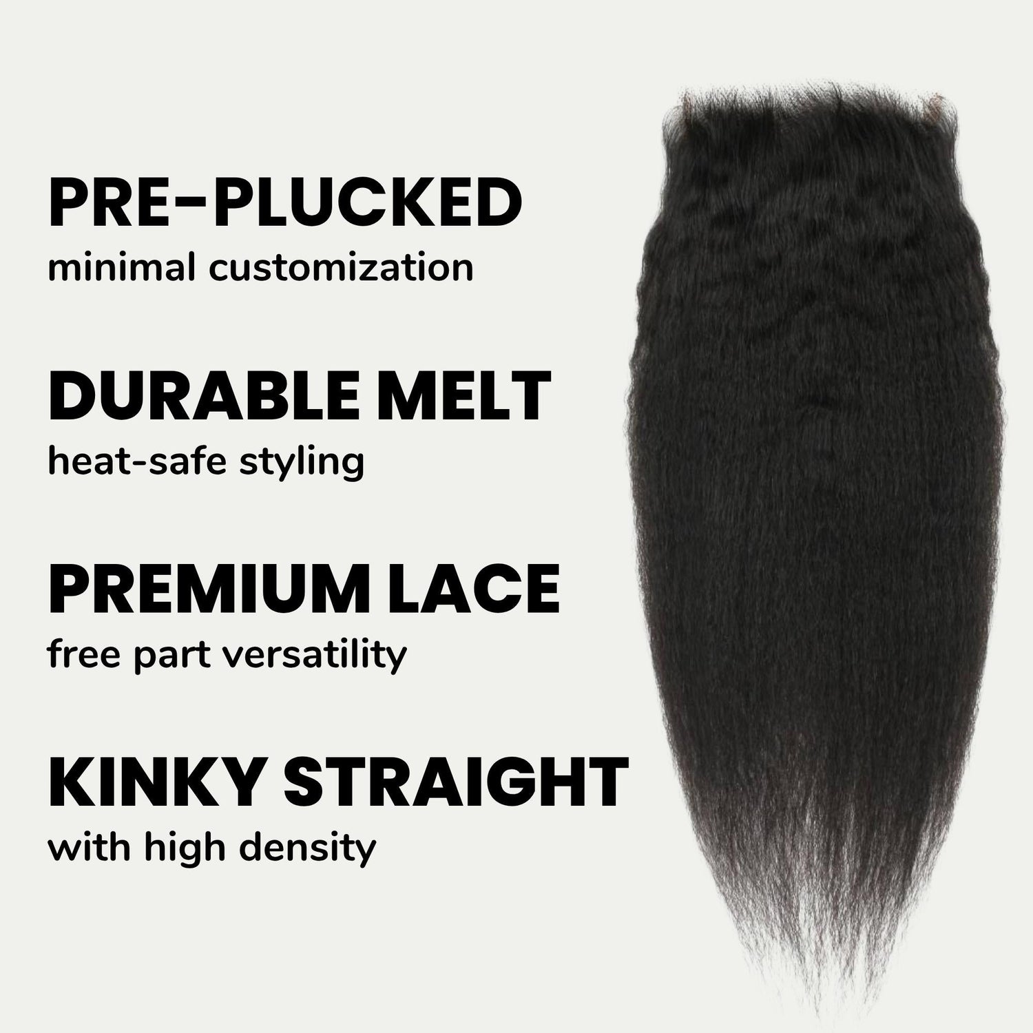 Kinky Straight 5x5 HD Lace Human Hair Closure