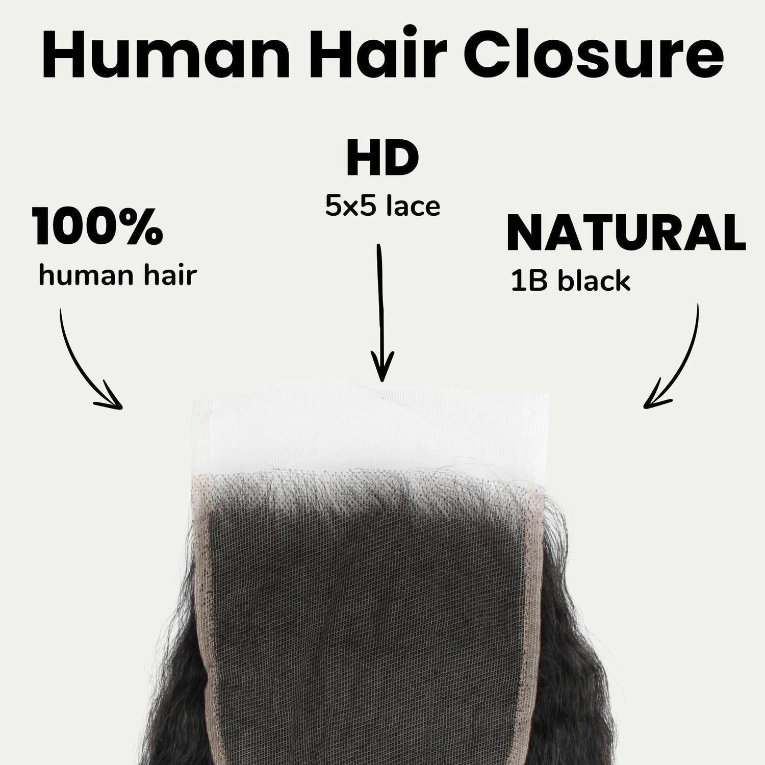 Kinky Straight 5x5 HD Lace Human Hair Closure