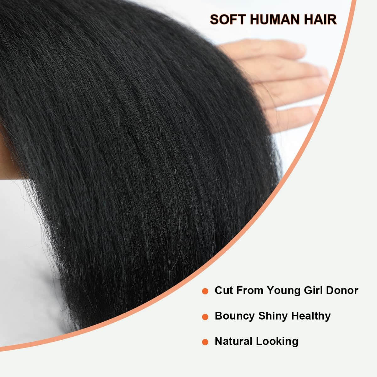 Kinky Straight Brazilian Virgin Hair Bundles Natural Texture &amp; Seamless Blend Natural Color 14-30 Inch - Stariahair
