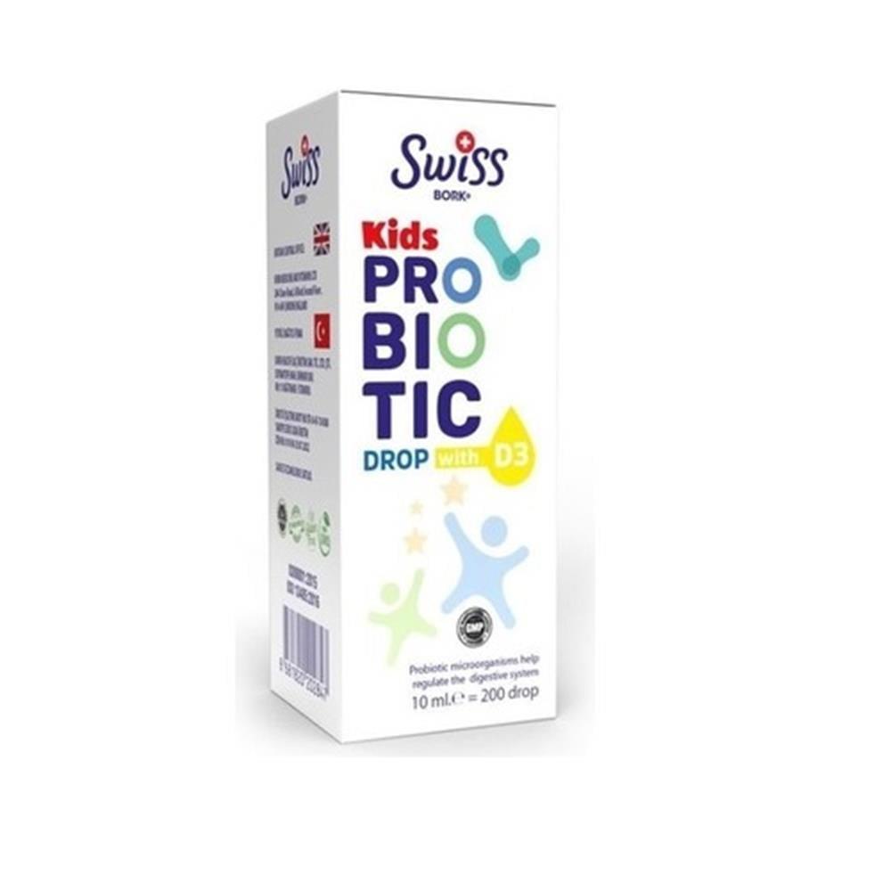 Swiss Bork Kids Probiotic Drop With D3 - Supports Digestive Health &amp; Immune System for Children - 10 ml