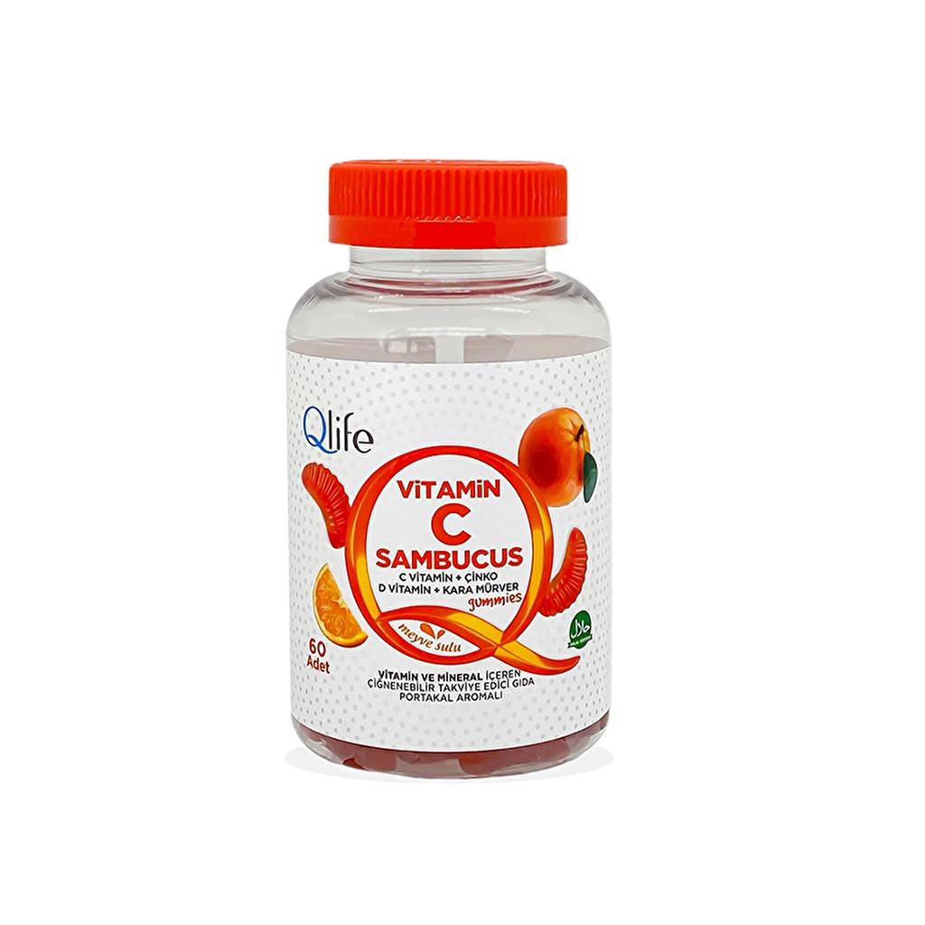 Qlife Sambucus Gummies with Elderberry &amp; Zinc 60 Count