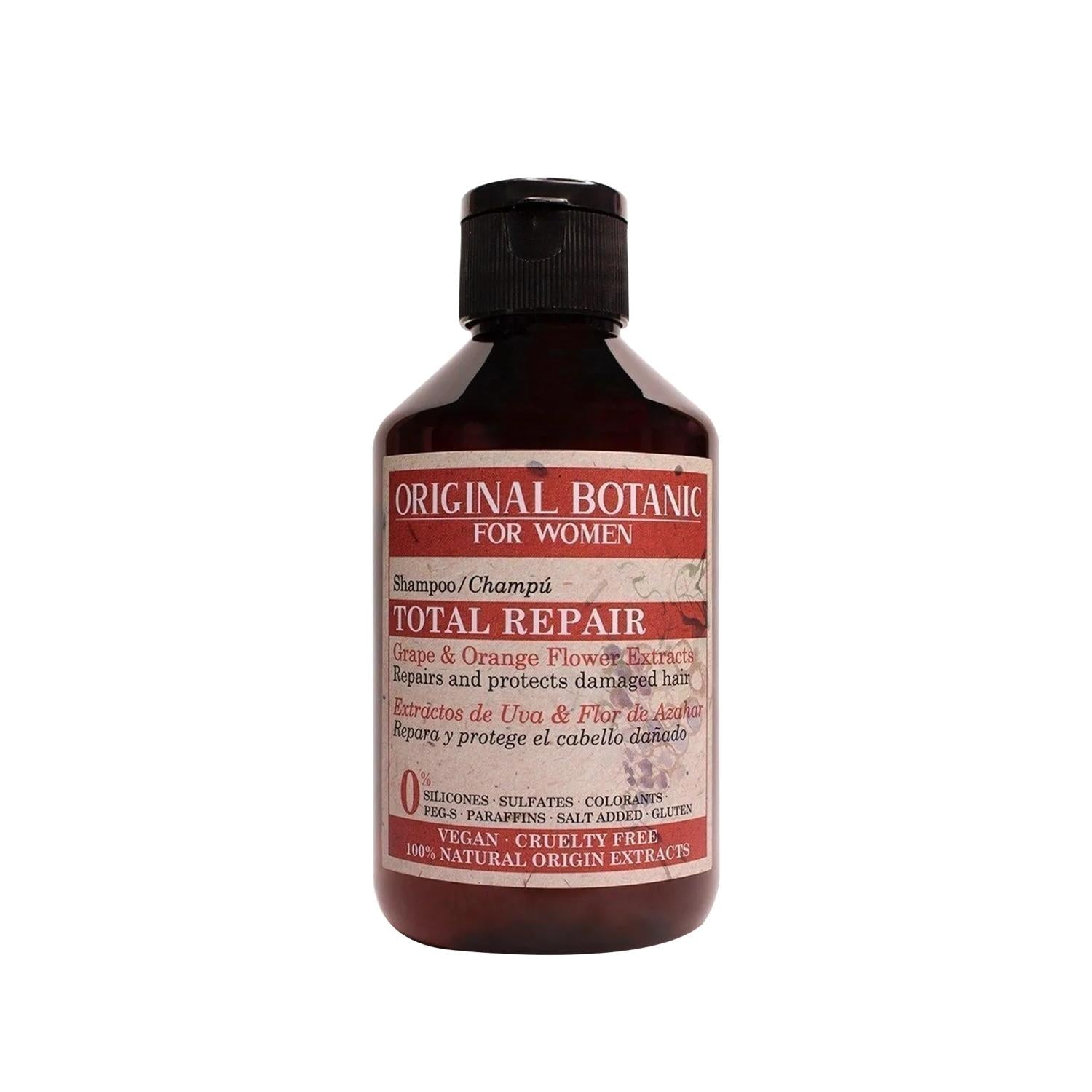 ORIGINAL BOTANIC Vegan Shampoo for Women - Total Repair Complex, Nourishing &amp; Repairing Hair Care, 250ml