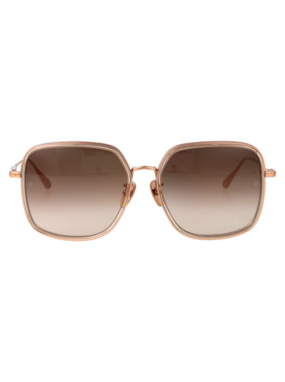 LINDA FARROW Elegant Acetate and Metal Sunglasses for Women - FW25 Collection