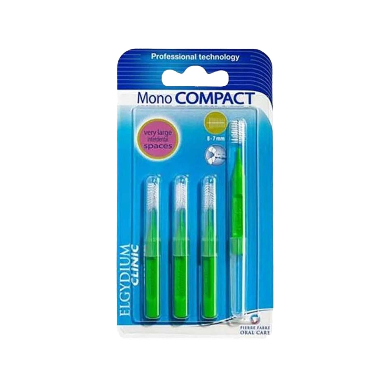 Elgydium Clinic Mono Compact Toothbrush - Green Interface for Efficient Oral Hygiene