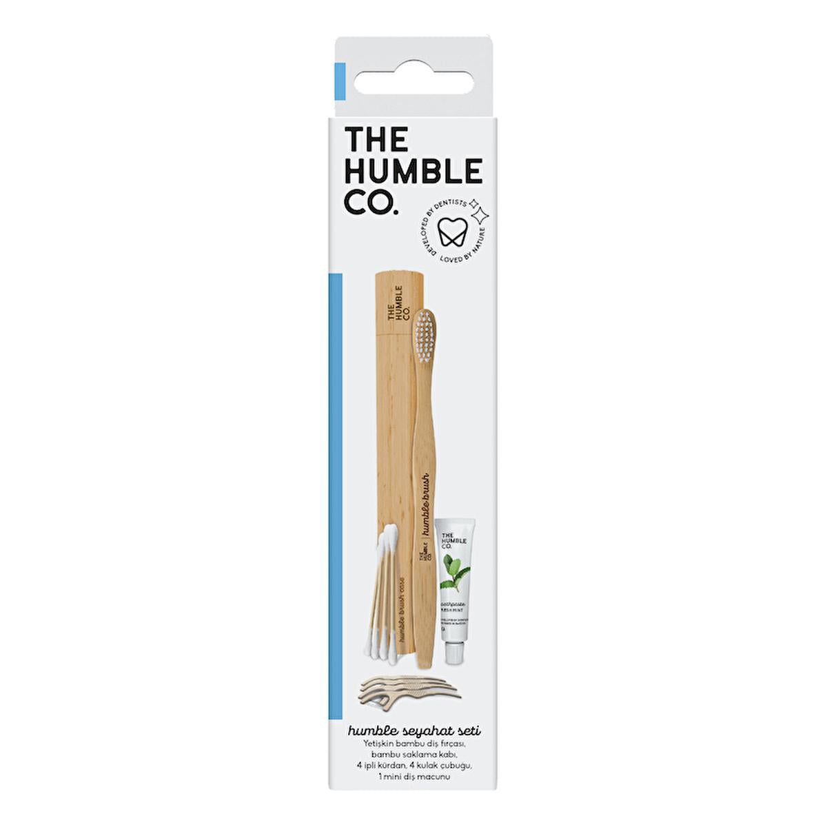 Humble Brush Eco-Friendly Oral Care Travel Kit with Bamboo Toothbrush, Natural Toothpaste &amp; Vegan Products