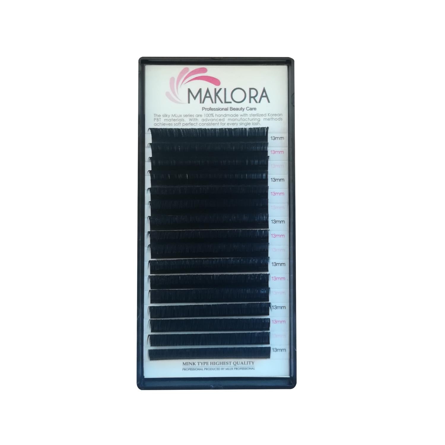 Maklora Silk False Eyelashes D Curl 0.10 Thickness 13mm Length - Enhance Your Lash Game with Luxurious Silk Eyelashes