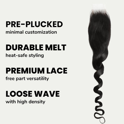 Loose Wave 2x6 HD Lace Human Hair Closure