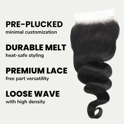 Loose Wave 5x5 HD Lace Human Hair Closure