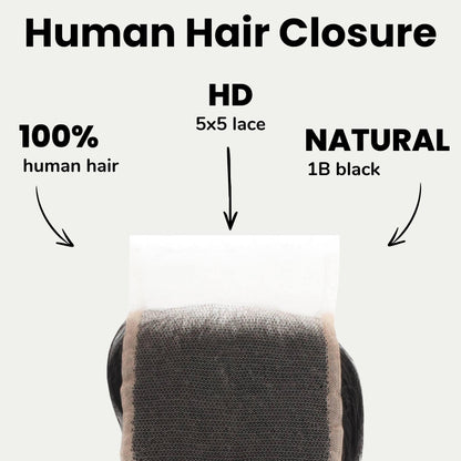 Loose Wave 5x5 HD Lace Human Hair Closure