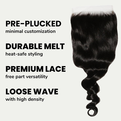 Loose Wave 6x6 HD Lace Human Hair Closure