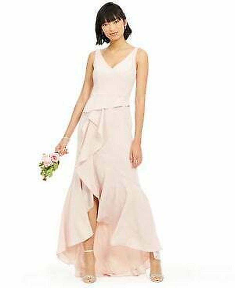 Adrianna Papell Crepe Cascade Gown