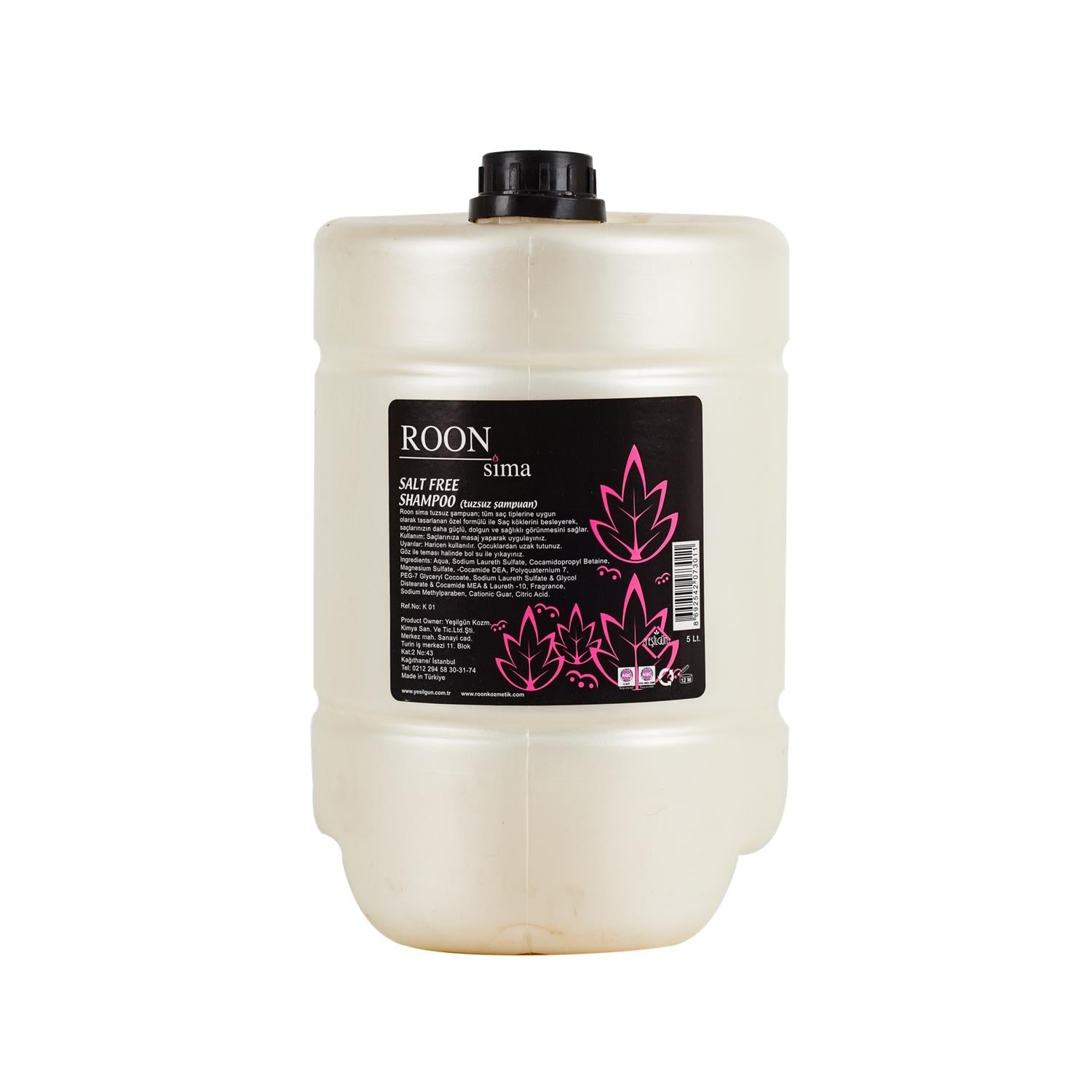 Roon Sima Salt-Free Shampoo 5000ml - Bulk, Gentle Hair Care for Professionals &amp; Sensitive Scalps