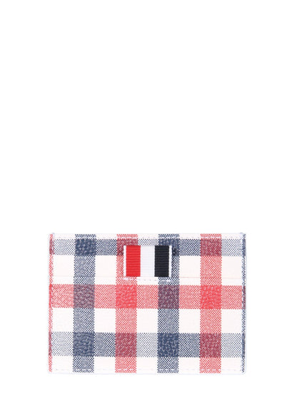 THOM BROWNE Mini Card Holder with Iconic Striped Design