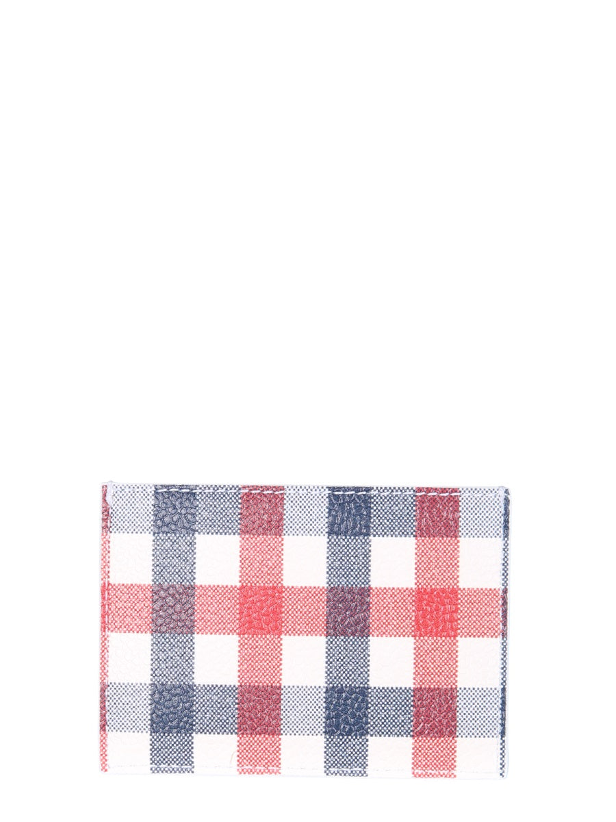 THOM BROWNE Mini Card Holder with Iconic Striped Design
