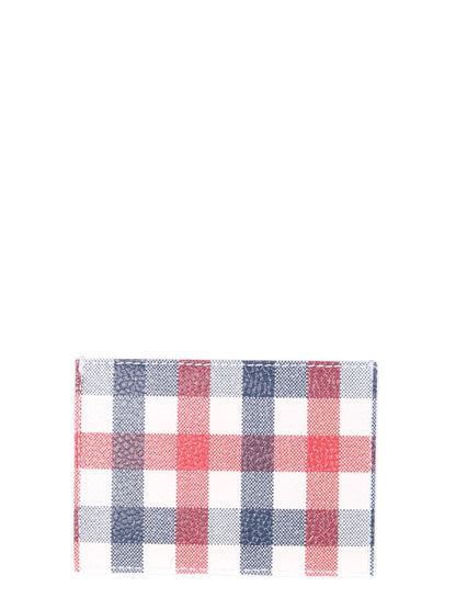 THOM BROWNE Mini Card Holder with Iconic Striped Design
