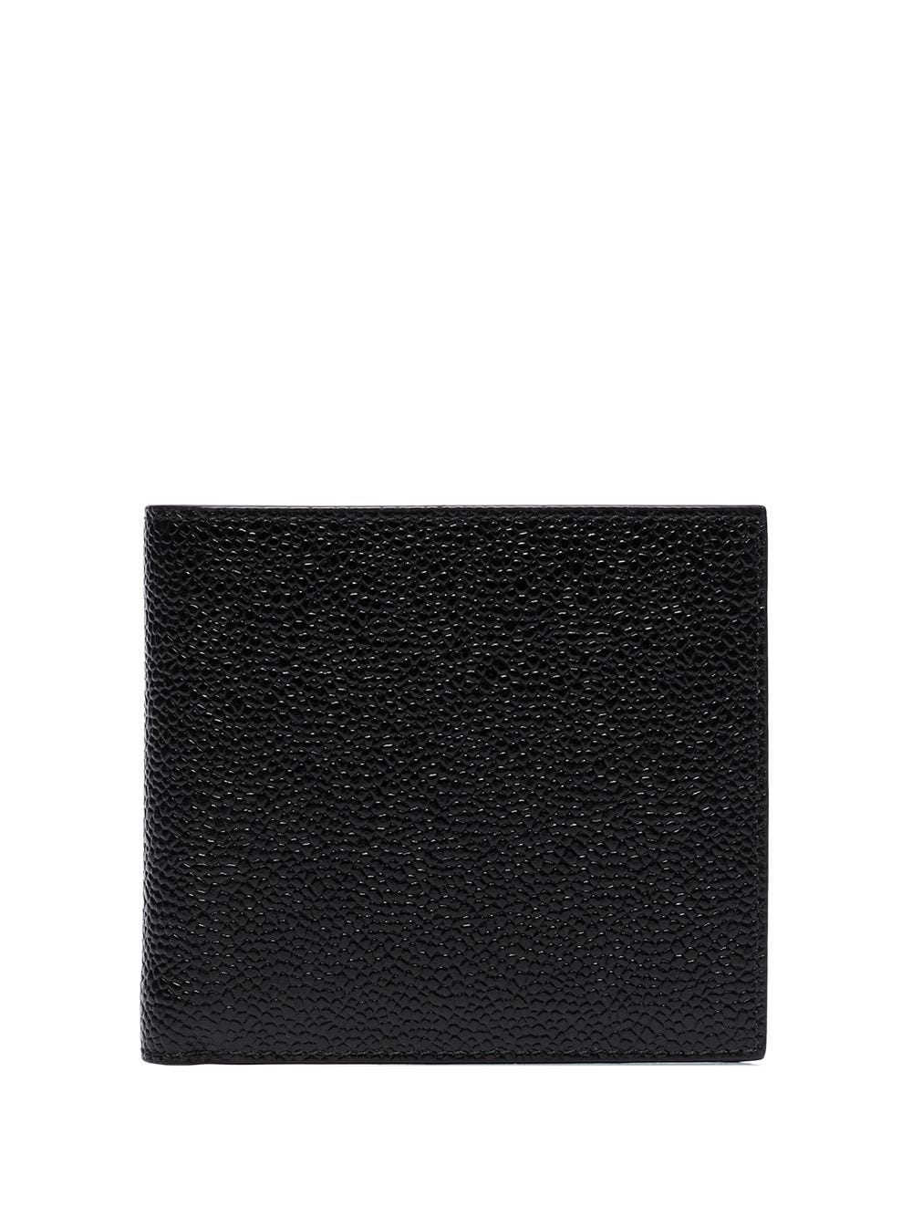 THOM BROWNE Leather Bifold Wallet with Stripe Detail