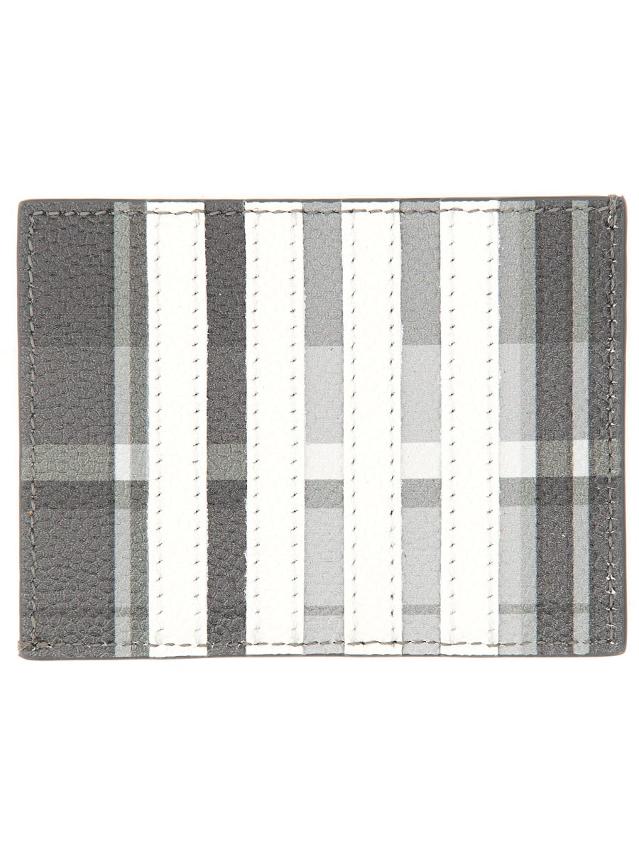 THOM BROWNE Mini Card Holder with Iconic Striped Grosgrain Tab