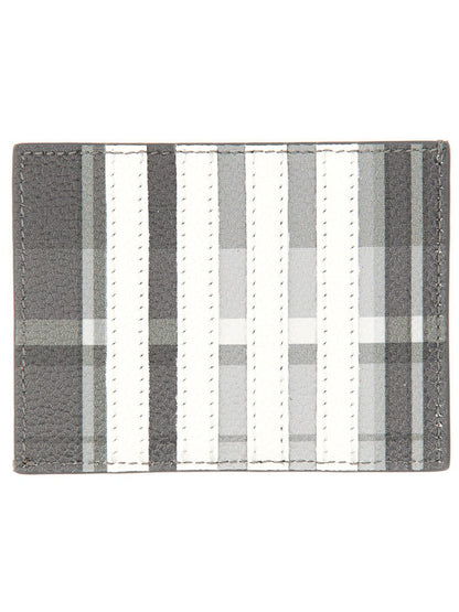 THOM BROWNE Mini Card Holder with Iconic Striped Grosgrain Tab
