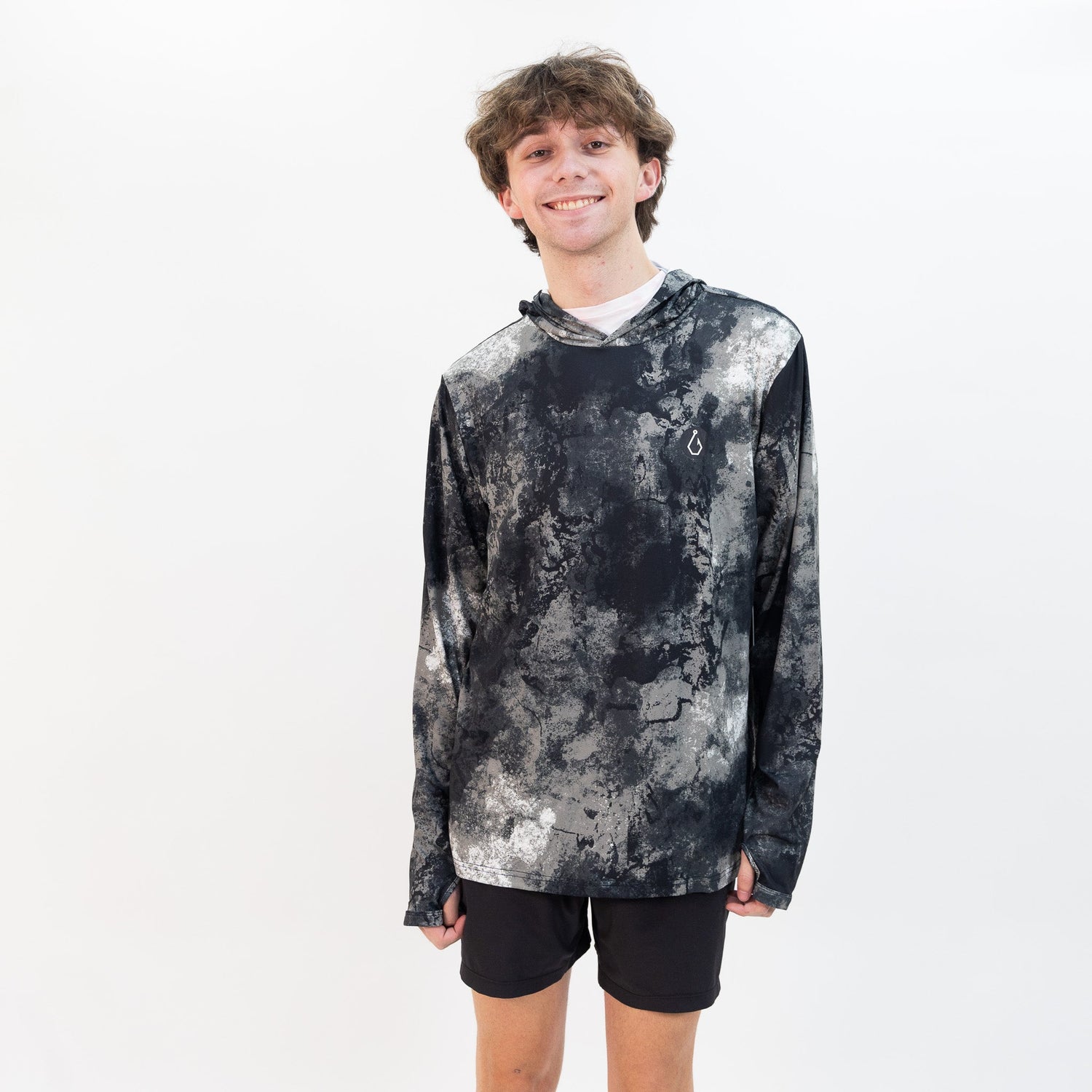 Volcom Surf Vitals Stack Hooded Long Sleeve Shirt - Black