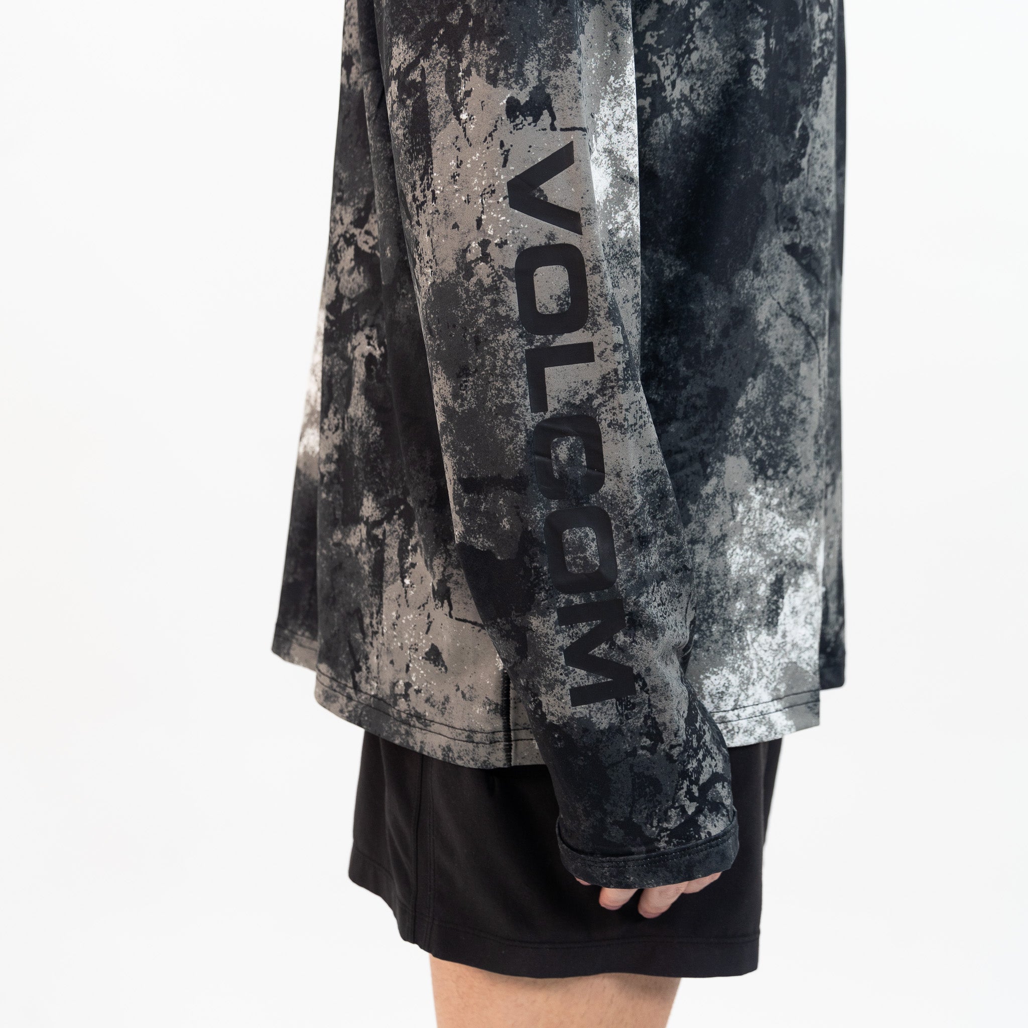 Volcom Surf Vitals Stack Hooded Long Sleeve Shirt - Black