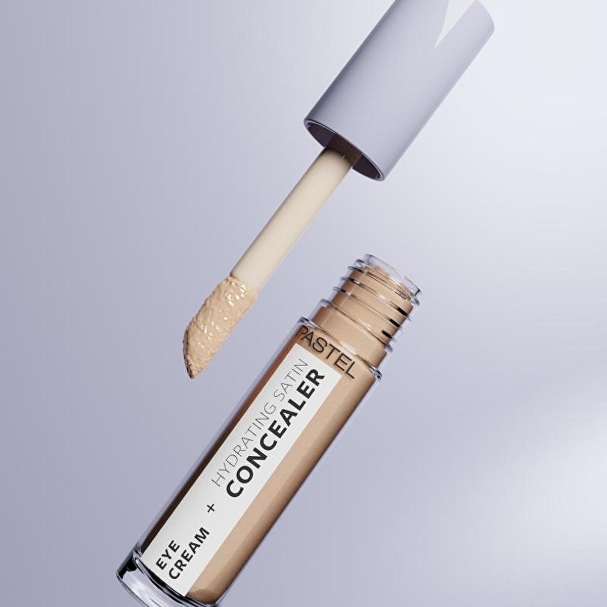 Pastel Makeup Eye Cream + Hydrating Satin Concealer: Brighten &amp; Conceal Dark Circles - 24H Hydration for Radiant Eyes