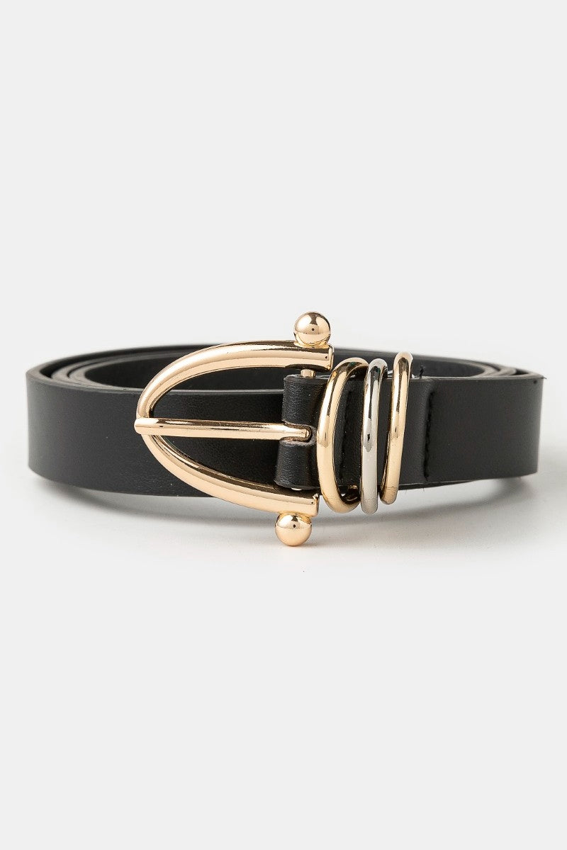 Triple Ring Vegan Leather Belt