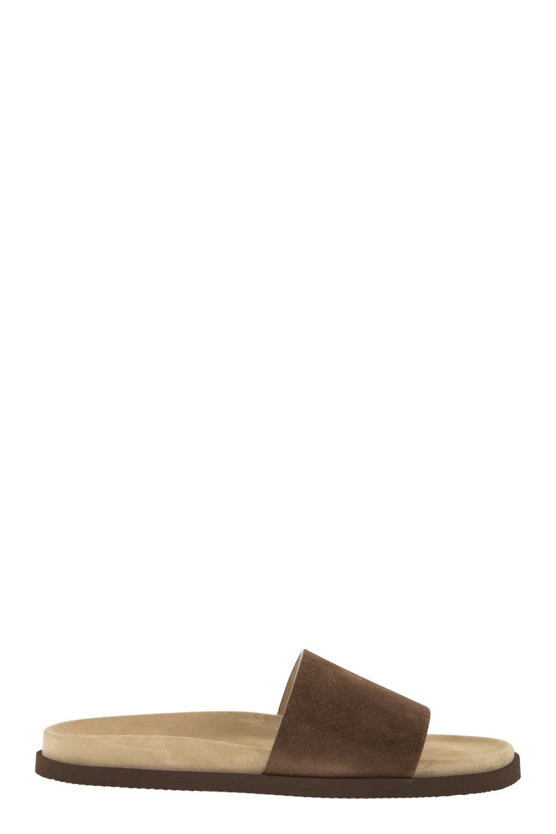 BRUNELLO CUCINELLI Flat Suede Sandals for Men