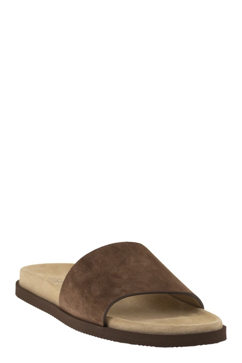 BRUNELLO CUCINELLI Flat Suede Sandals for Men