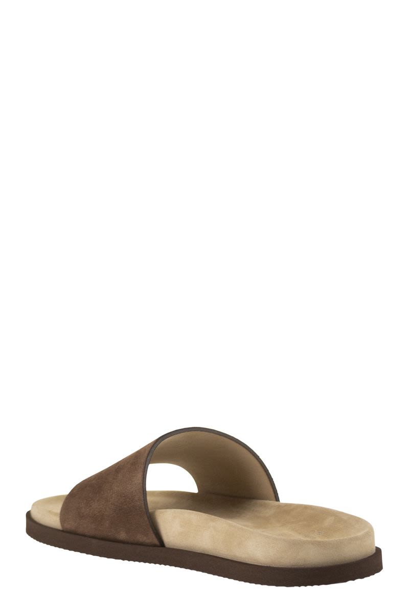 BRUNELLO CUCINELLI Flat Suede Sandals for Men