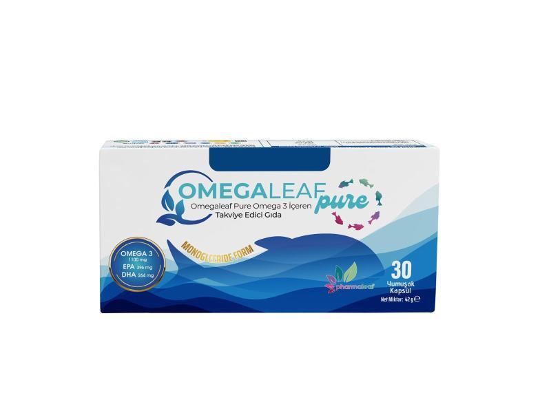 Omegaleaf Pure: Enhanced Omega-3 Supplement - Concentrated Fish Oil Softgels for Heart &amp; Brain Health