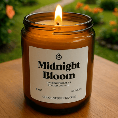 Midnight Bloom - The Luxury Floral Scented Candle for Home Decor, Relaxation &amp; Romantic Atmosphere | Cologne Butter