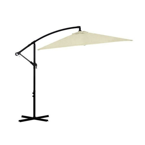 Milano Outdoor Umbrella cantilever garden patio shade with durable 160GSM polyester fabric and steel frame