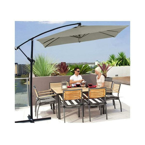 Milano outdoor umbrella cantilever garden deck patio shade with durable polyester fabric and adjustable crank handle