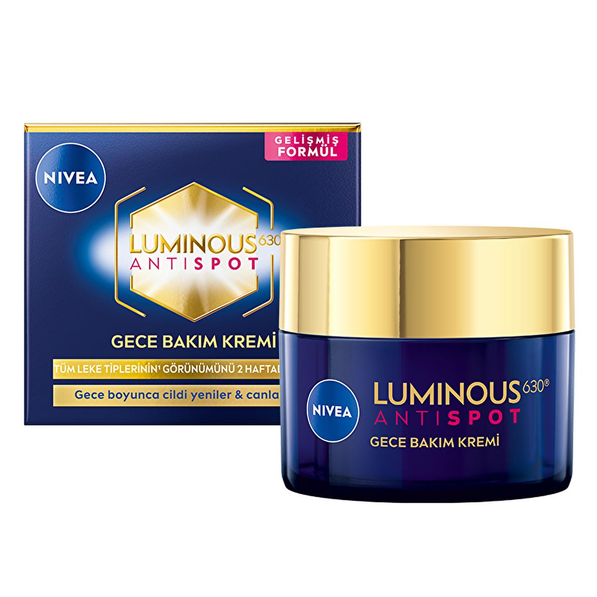 Nivea Luminous630 Anti-spot Night Face Cream - Thiamidol &amp; Hyaluronic Acid for Dark Spot Correction &amp; Hydration