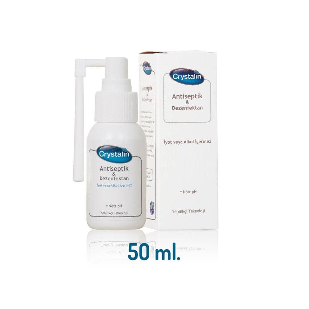 Crystalin Antiseptic &amp; Disinfectant Solution 50ml - Neutral pH, Alcohol-Free, Gentle on Skin