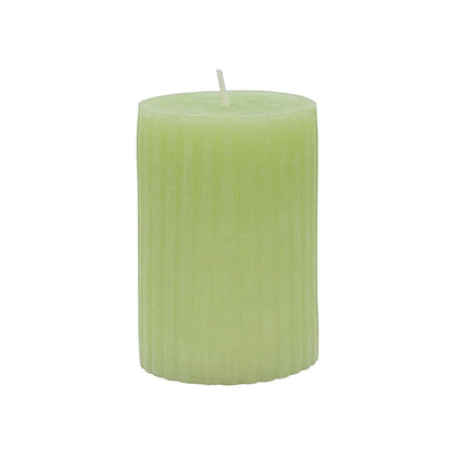 Rubin Licht Rustic Ribbed Green Candle for Cozy Home Decor